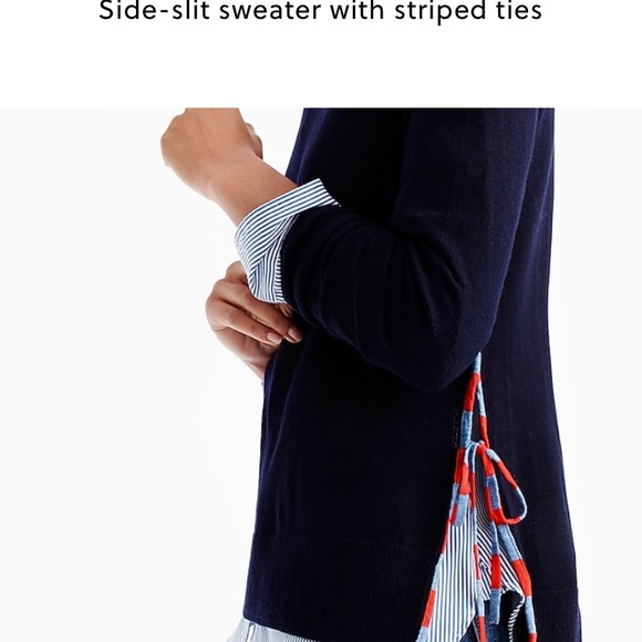 J. Crew Sweaters - Jcrew Side Slit Sweater with Striped Ties